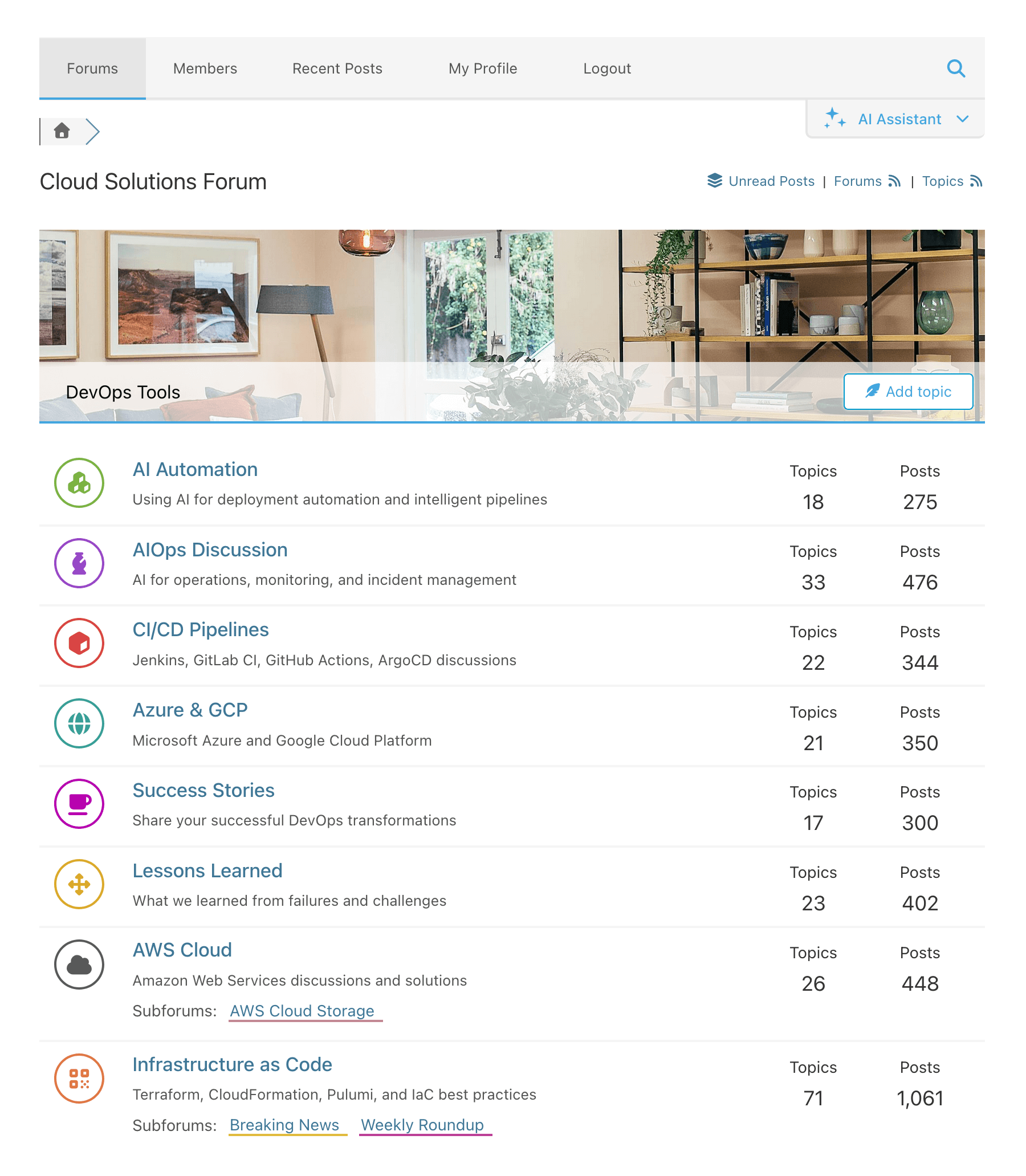 Simplified Layout - Forums View